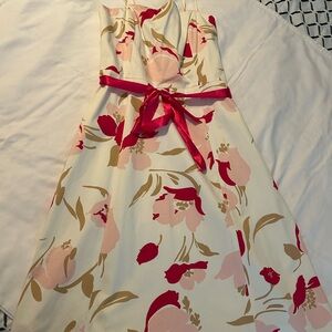 Floral Dress with deep pink accents